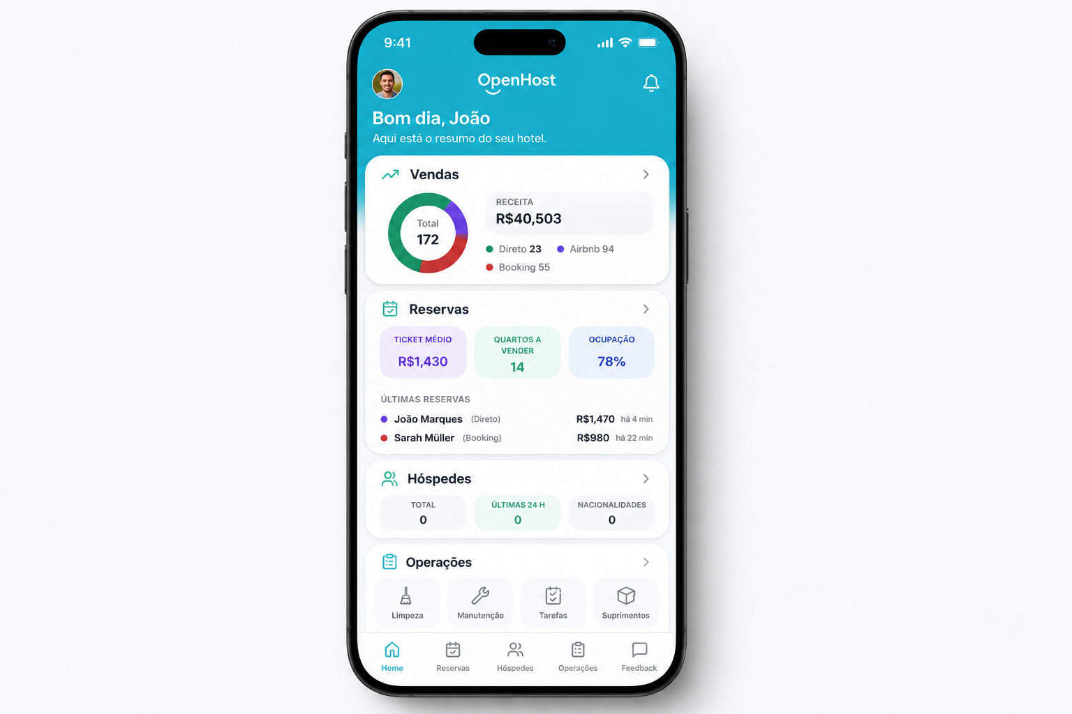 OpenHost manager app on mobile